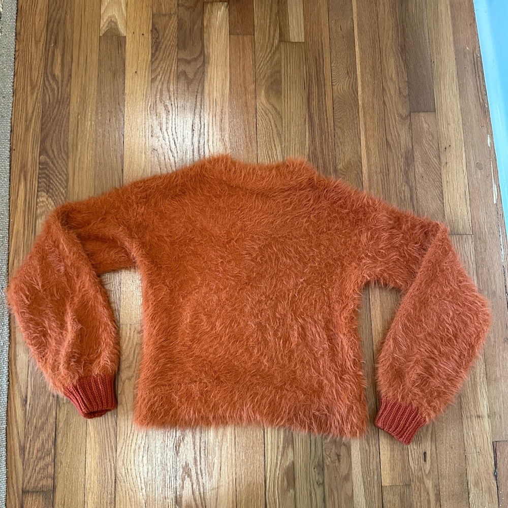Cozy Orange Fuzzy Sweater